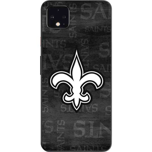 NFL New Orleans Saints Black & White Google Pixel 4 XL Skin